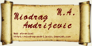 Miodrag Andrijević vizit kartica